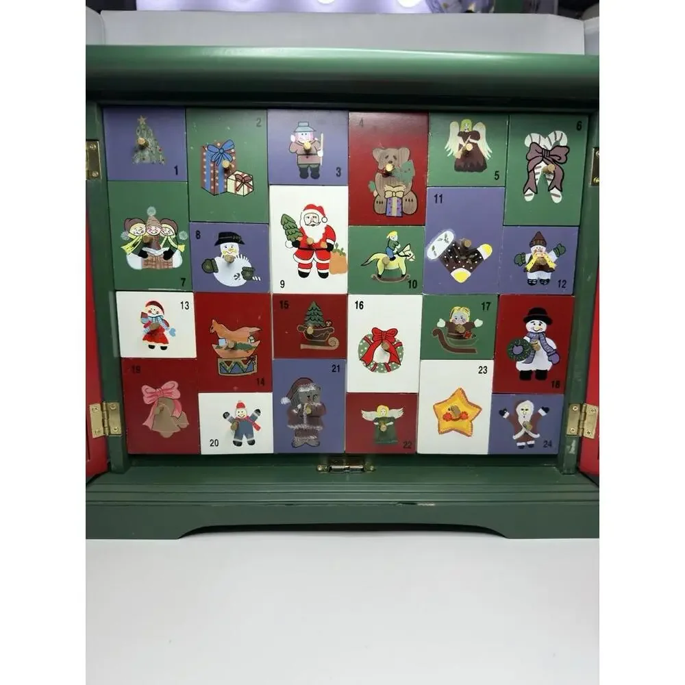 Vintage 2003 Thomas Pacconi Classics Christmas Wooden Advent Calendar w/ Drawers - Picture 9 of 9
